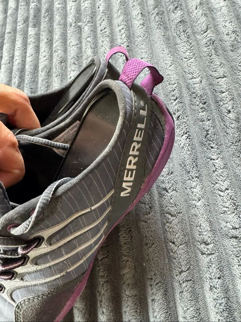 Merrell Womens Lithe Glove Dark Shadow Barefoot Running Shoes Size 7